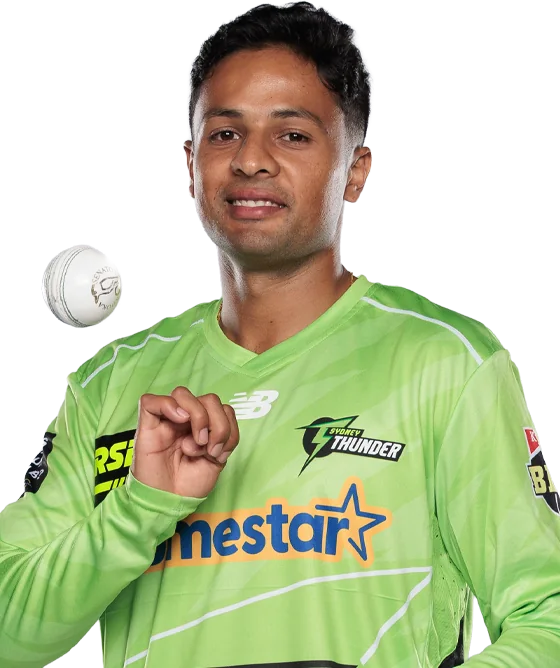 Tanveer Sangha portrait in Official Sydney Thunder BBL squad shirt