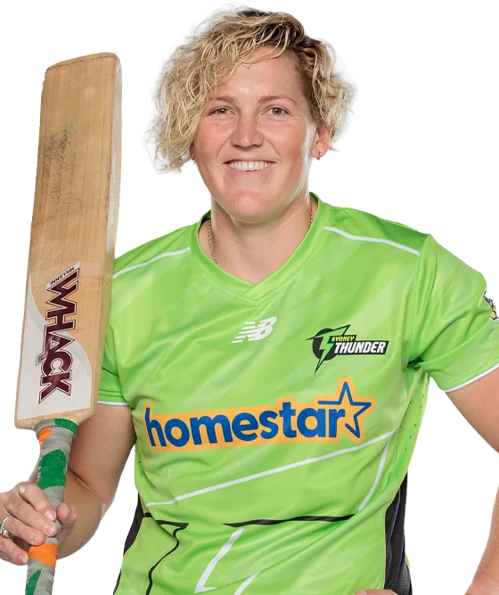 Laura Harris portrait in Official Sydney Thunder WBBL squad shirt