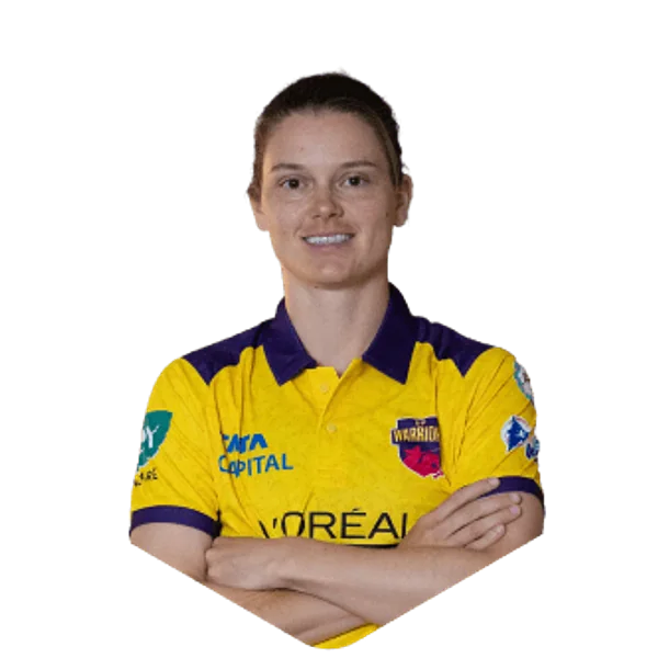 Amy Jones portrait in Official UP Warriorz 2026 squad shirt