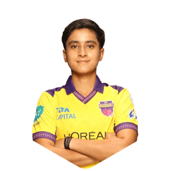 Shipra Giri portrait in Official UP Warriorz 2026 squad shirt
