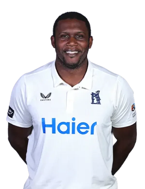 Keith Barker portrait in Official Warwickshire men's squad shirt