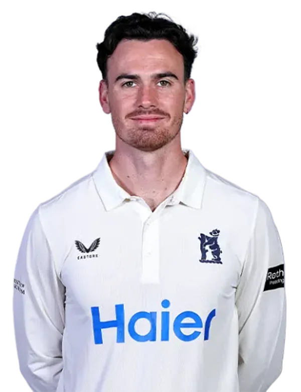 Nathan Gilchrist portrait in Official Warwickshire men's squad shirt