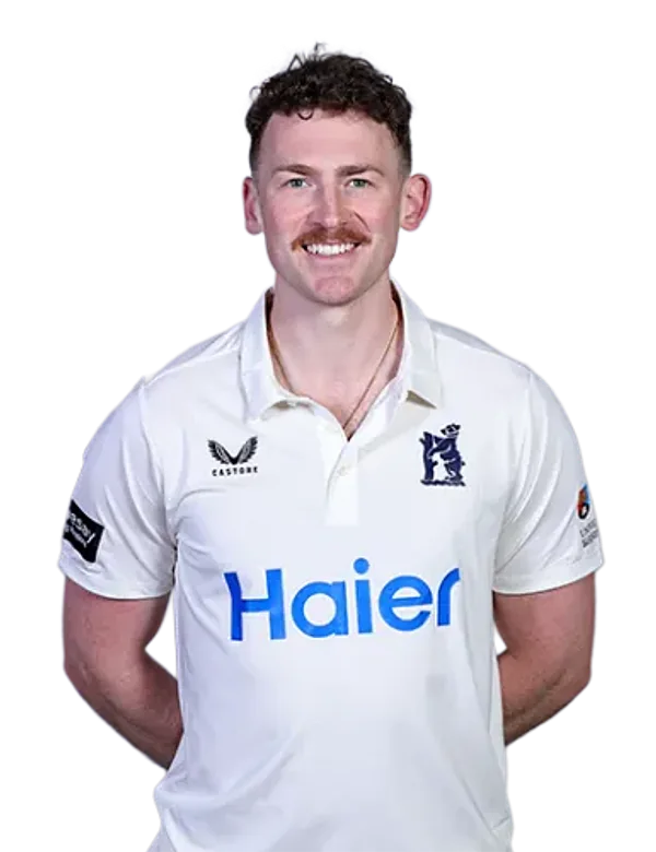 Robert Yates portrait in Official Warwickshire men's squad shirt