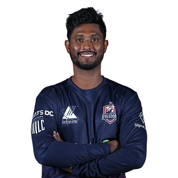 Lahiru Milantha portrait in Official Washington Freedom squad shirt