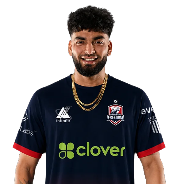 Nikhil Chaudhary portrait in Official Washington Freedom squad shirt